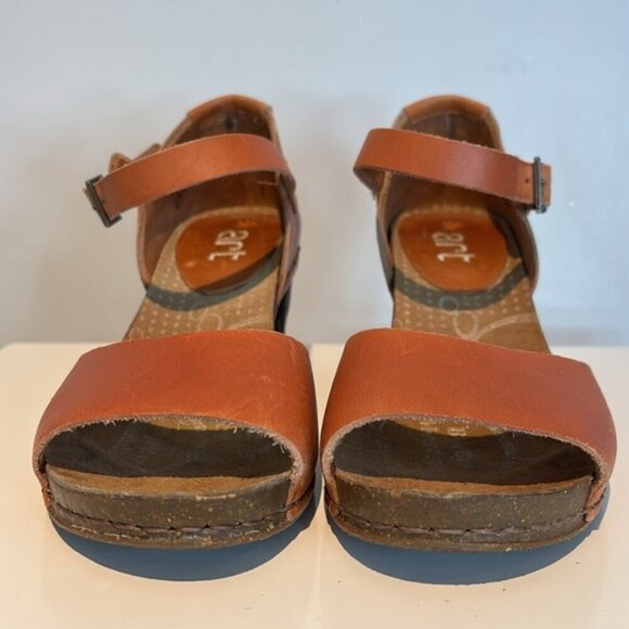 Art THE ART COMPANY Burnt Orange Open Toe Leather High Heels Mary Janes 38 / 8 - Picture 11 of 12